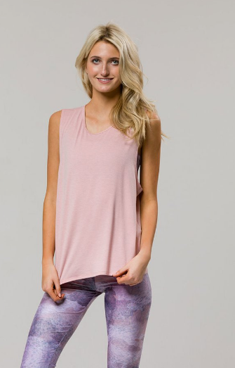 Image Title Onzie Twist back Top - Blush
